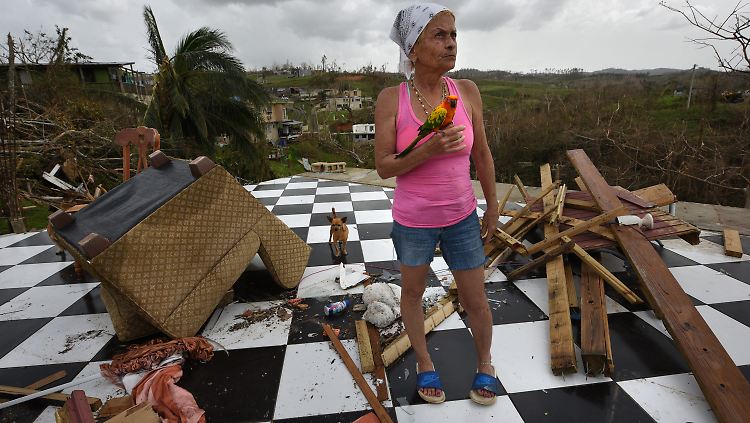 Hurrikan "Maria" zerstörte Fabriken und Häuser auf Puerto Rico - so wie das von Irma Maldano.