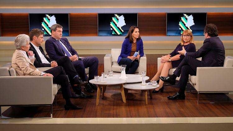 Wills Gäste, von links nach rechts: Marie-Agnes Strack-Zimmermann, Robert Habeck, Markus Söder, Petra Köpping, Heribert Prantl
