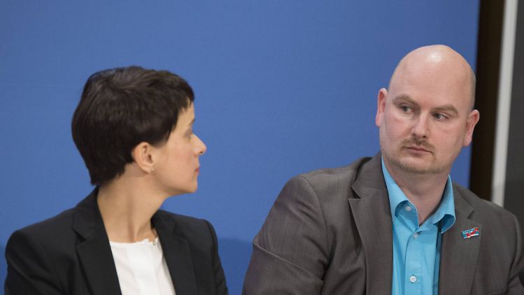 Mieruch und Petry bei einer Pressekonferenz im Dezember 2016.