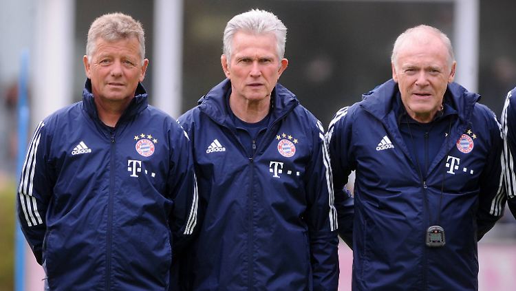 Die drei von der Trainerbank: Peter Hermann, Jupp Heynckes und Hermann Gerland.