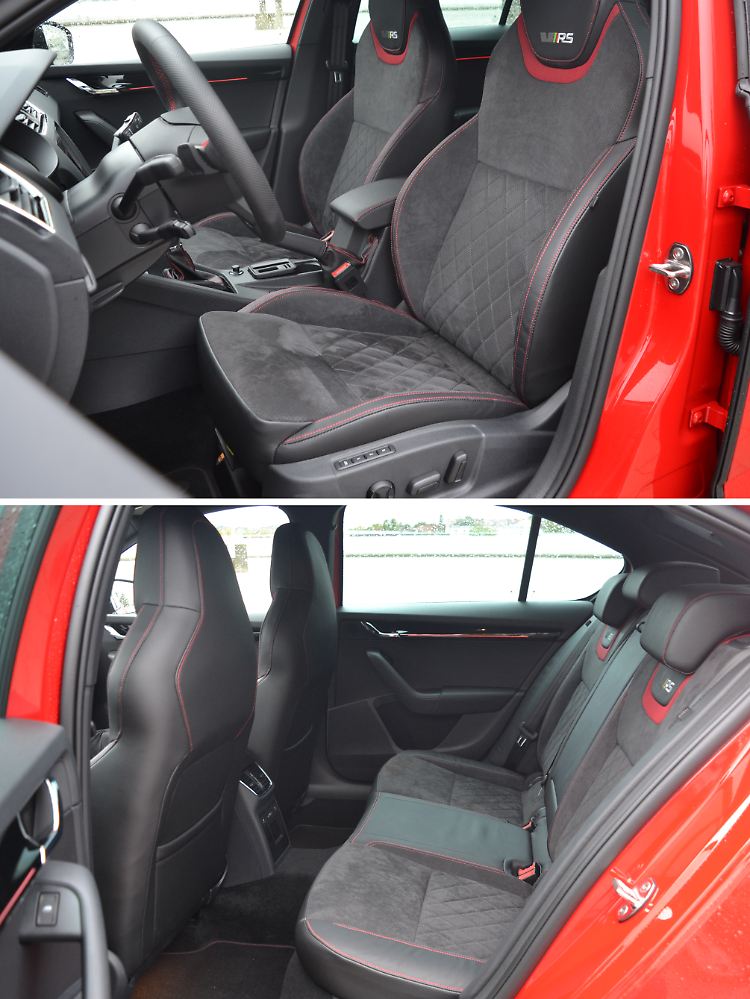 Die Sitze im Skoda Octavia RS 245 sind nicht nur sportlich, sondern auch bequem.