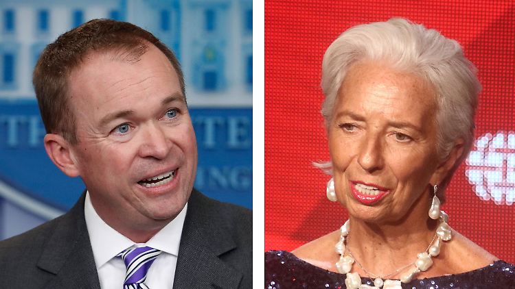 Mick Mulvaney und Christine Lagarde machen sich nicht die Mühe, den Dissens zu vertuschen.
