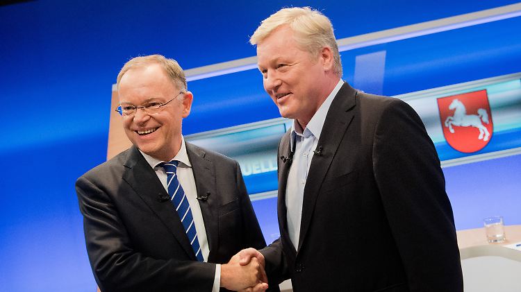 Boten ein regelrecht aufregendes TV-Duell: Ministerpräsident Stephan Weil und Herausforderer Bernd Althusmann.
