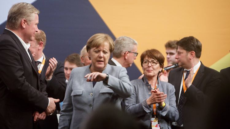 Angela Merkel am Freitag bei einem Wahlkampfauftritt in Osnabrück.