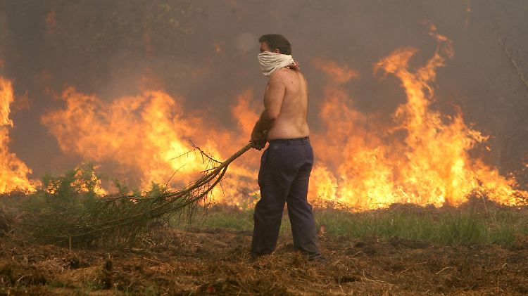 Auch die Einwohner der betroffenen Gebiete stemmen sich mit allen Mitteln gegen die Feuerwalze.