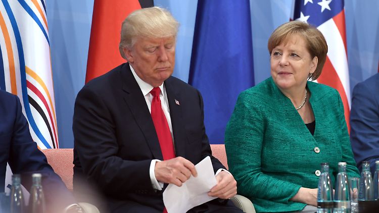 Donald Trump und Angela Merkel im Juli auf dem G20-Gipfel in Hamburg.
