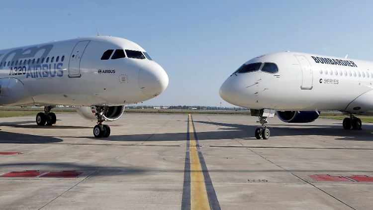 Ab sofort Partner: Ein Airbus A320neo und eine Bombardier C-Serie.