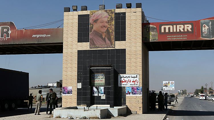 Massud Barsani an einem Checkpoint der nordirakischen Kurdenregion Erbil.