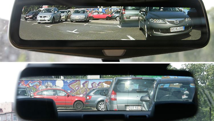 Mehr Rücksicht: Der Vergleich zwischen Kamera- und Spiegelbild (unten) macht den Unterschied deutlich.