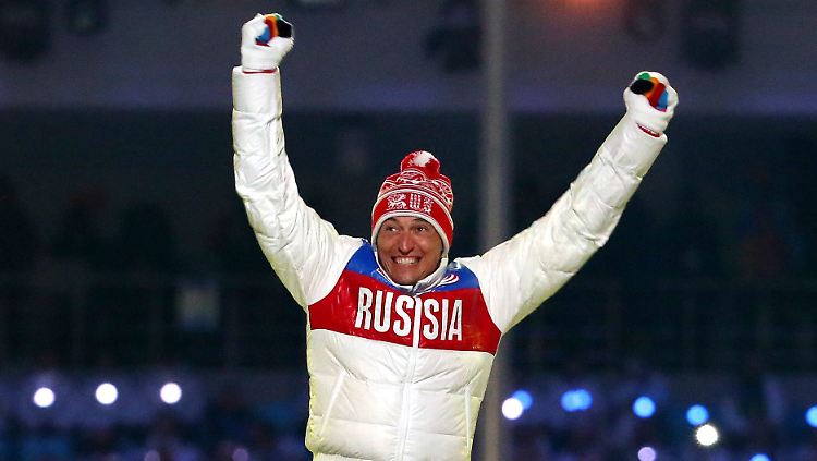 Hurra, Gold! Alexander Legkow am 23. Februar 2014 in Sotschi.