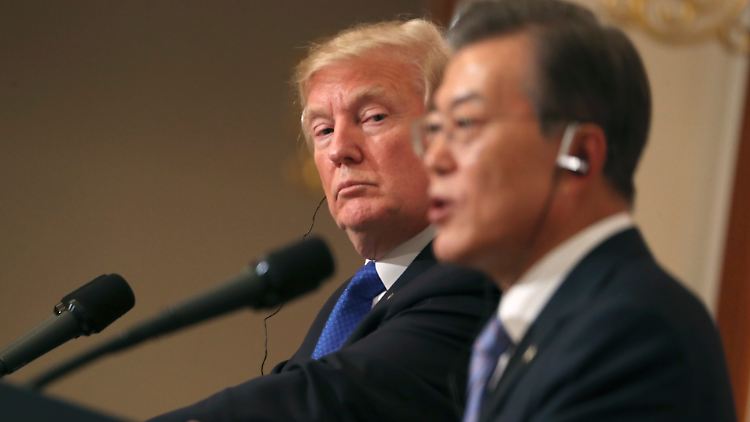 US-Präsident Donald Trump und sein südkoreanischer Amtskollege Moon Jae In.