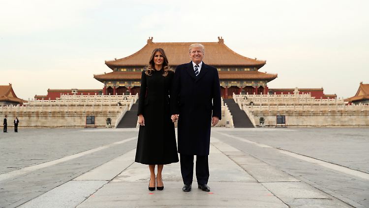 Donald Trump und seine Frau Melania in der Verbotenen Stadt in Peking.