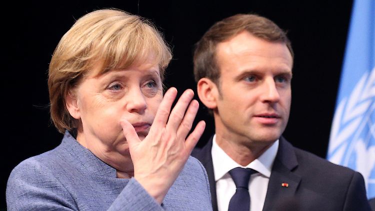 Angela Merkel und Emmanuel Macron sprachen in Bonn nacheinander, jeweils zehn Minuten lang.