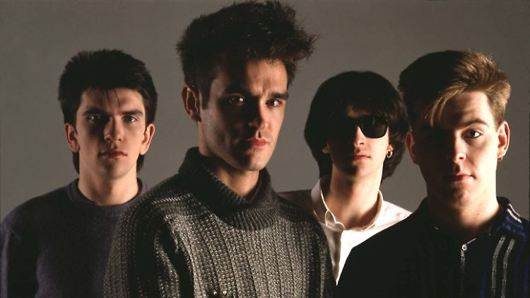 The Smiths 1984 mit Drummer Mike Joyce, Sänger Steven Patrick Morrissey, Gitarrist Johnny Marr und Bassist Andy Rourke (v.l.).