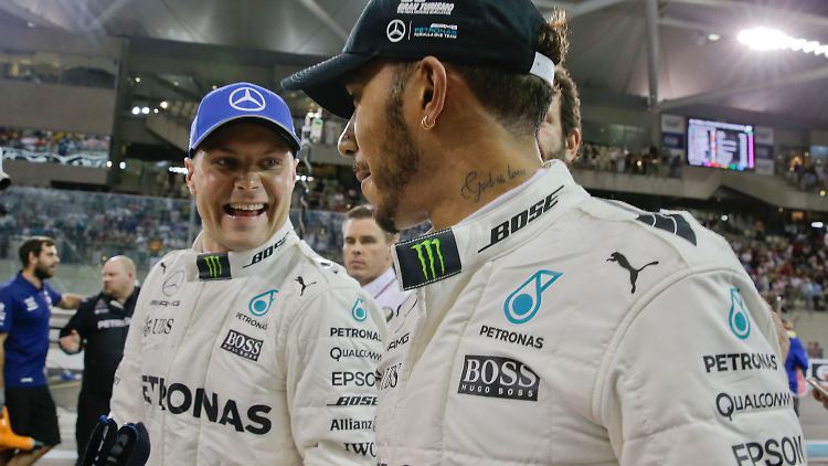 Während bei Hamilton (l.) die Luft vielleicht ein bisschen raus ist, zeigt sich Bottas in Bestform.