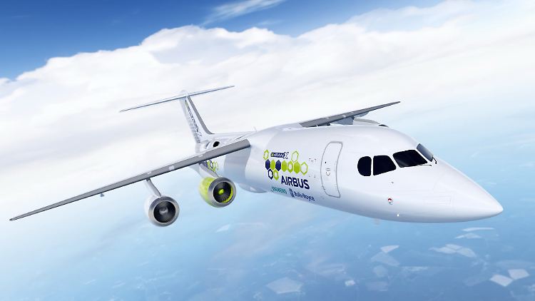 Modell vom Hybrid-Testflugzeug Airbus E-FanX.