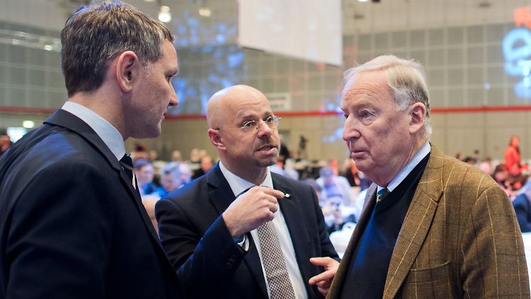 Alexander Gauland im Gespräch mit den "Flügel"-Vertretern Andreas Kalbitz und Björn Höcke.