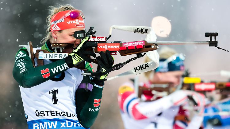 Langlauf-Umschülerin Denise Herrmann bewies in Östersund, dass sie auch virtuos schießen kann.