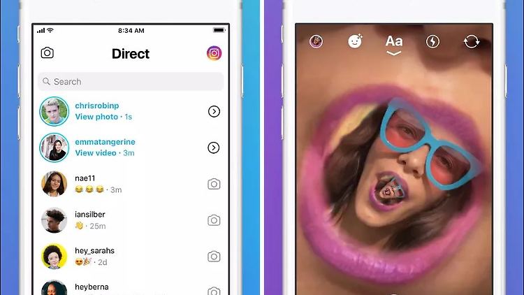 So sieht der neue Instagram-Messenger Direct aus.