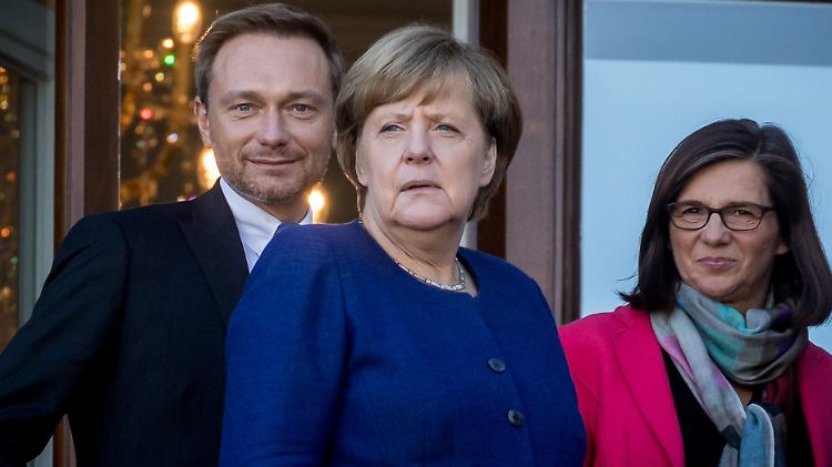 Es hat nicht sollen sein: Kanzlerin Angela Merkel, FDP-Chef Christian Lindner und Grünen-Fraktionschefin Katrin Göring-Eckardt.