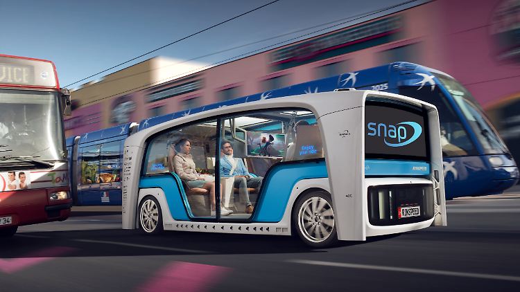 So stellt sich Rinspeed in Zukunft sein multifunktionales Vehicle vor: mal Bus, mal LKW, mal rollendes Büro.