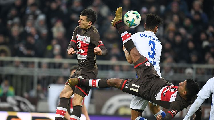 Viel Kampf, kein Sieger: Der FC St. Pauli und der MSV Duisburg trennen sich 2:2.