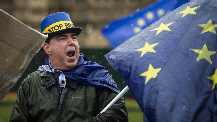 Den Brexit stoppen, wie dieser Demonstrant in London fordert, wird wohl niemand mehr. Möglicherweise ist der harte Brexit jedoch vom Tisch.