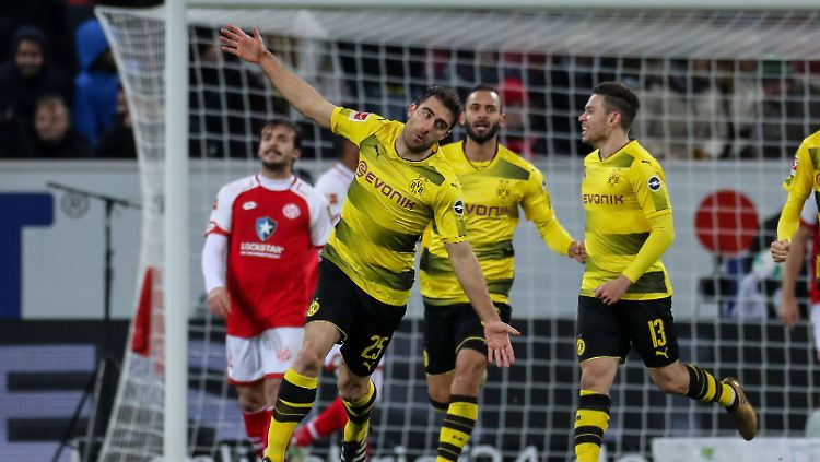 Sokratis brachte den BVB in Mainz in Führung.