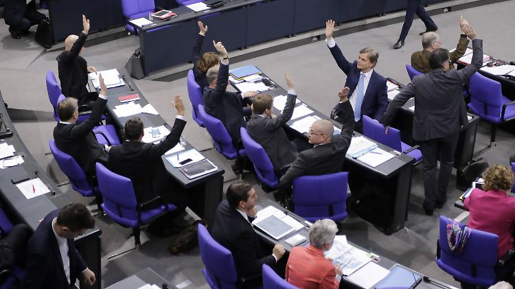 Die AfD-Fraktion bei einer Abstimmung am Vortag im Bundestag.