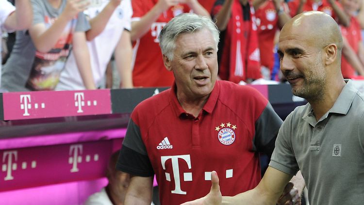 Sie sind zurück, zumindest im Spiel des FC Bayern: die Ex-Coaches Carlo Ancelotti und Josep Guardiola.