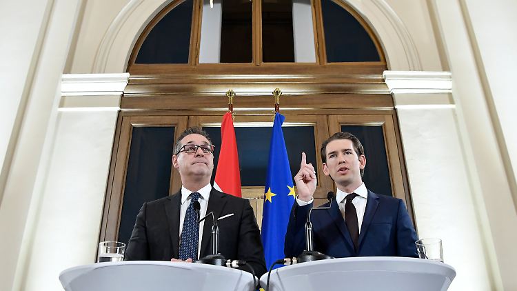 FPÖ-Bundesparteiobmann Heinz-Christian Strache (l) und ÖVP-Bundesparteiobmann Sebastian Kurz.