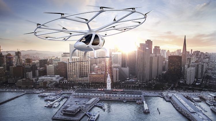 So sieht er aus, der Volocopter. Seinen Jungfernflug hat er bereits hinter sich.
