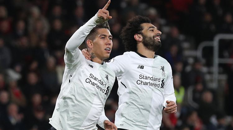 Die Hälfte der "Fabulous Four": Roberto Firmino und Mohamed Salah.