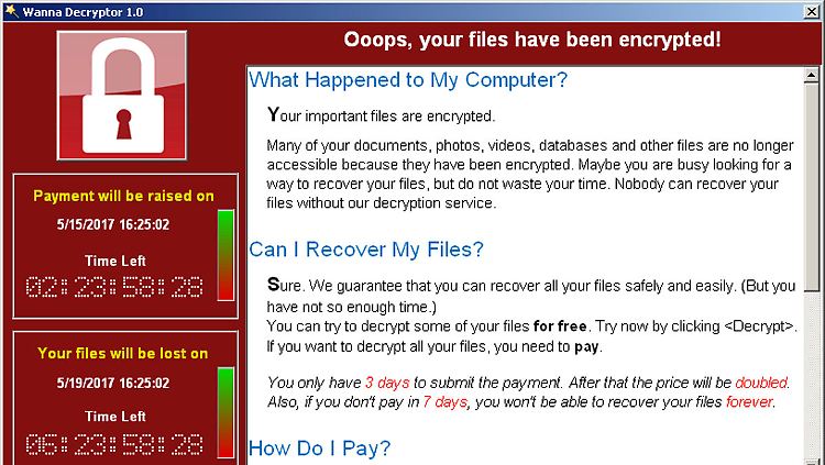 Im Mai 2017 hat die nordkoreanische  Schadsoftware "WannaCry" 300.000 Computer in 150 Ländern blockiert.