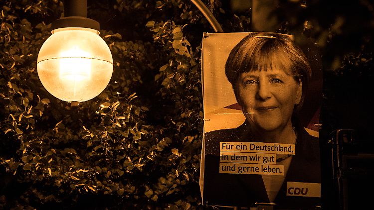 September 2017: Ein Wahlplakat an einer Laterne in Berlin.