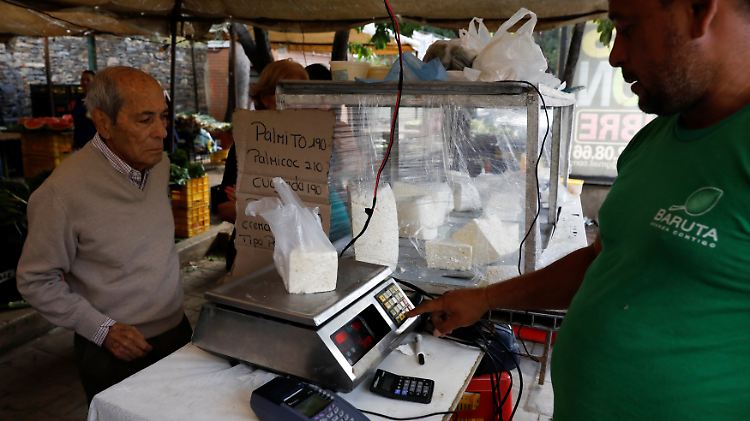 Auf einem Markt in der venezolanischen Hauptstadt Caracas.