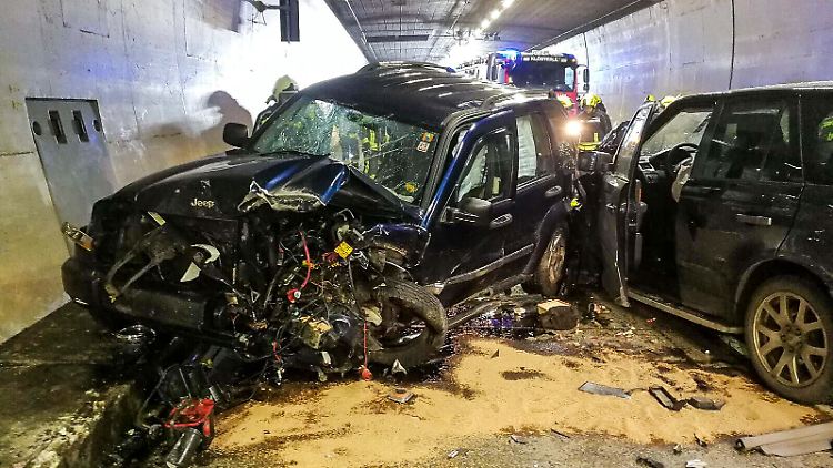 Unfallstelle im Arlbergtunnel