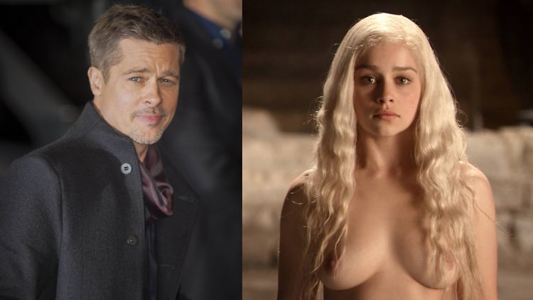 Aufgeschoben ist ja vielleicht nicht aufgehoben: Brad Pitt und Emilia Clarke als "Daenerys Targaryen".