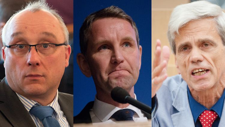 Jens Maier, Björn Höcke und Wolfgang Gedeon (v.l.)