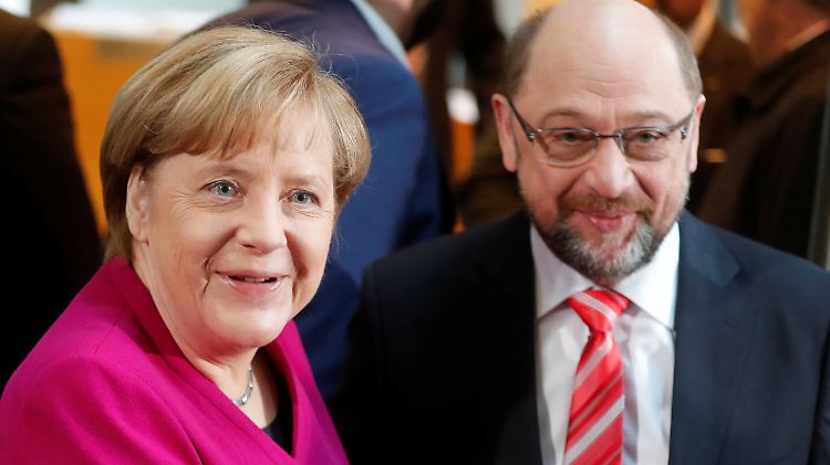 Den Parteichefs Merkel und Schulz stehen noch harte Verhandlungen bevor.