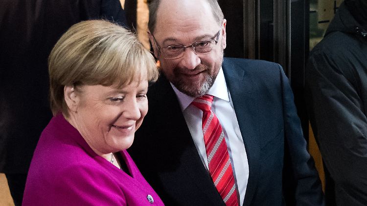 CDU-Chefin Angela Merkel und SPD-Chef Martin Schulz sind sich einig - auch beim Soli.