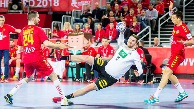 Kreisläufer Hendrik Pekeler setzt zum Torwurf an - am Ende sind die Deutschen 32 Mal erfolgreich.