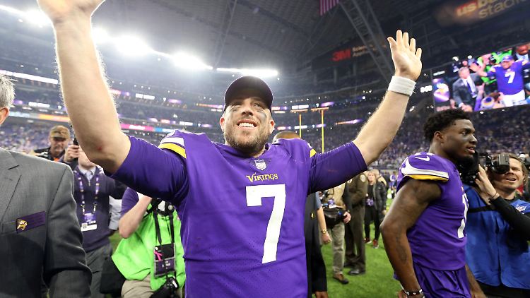 Vikings-Quarterback Keenum sichert mit einem 61-Yard-Touchdown-Pass den Sieg.