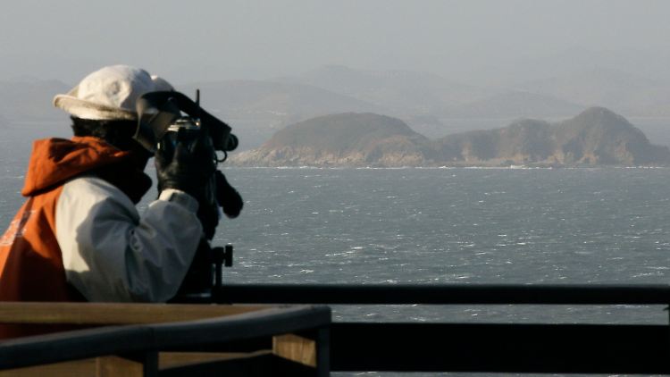 Blick in den Norden von der Insel Yeonpyeong.