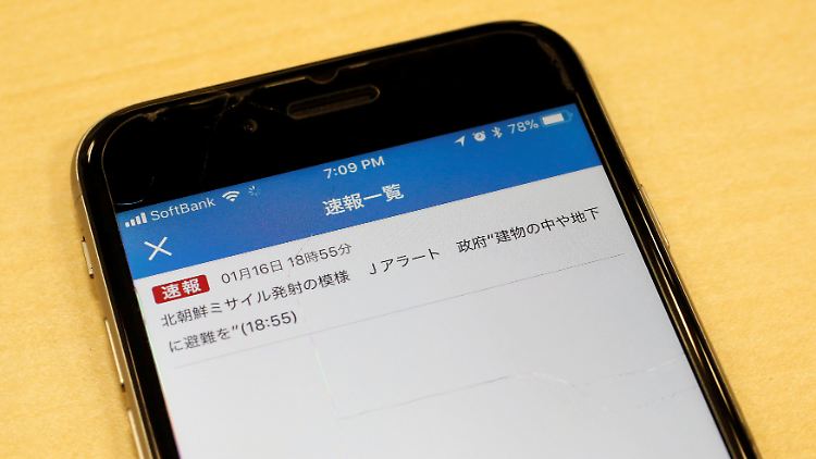 Mit dieser Eilmeldung warnte der TV-Sender NHK die japanische Bevölkerung vor einem vermeintlichen nordkoreanischen Raketenangriff.