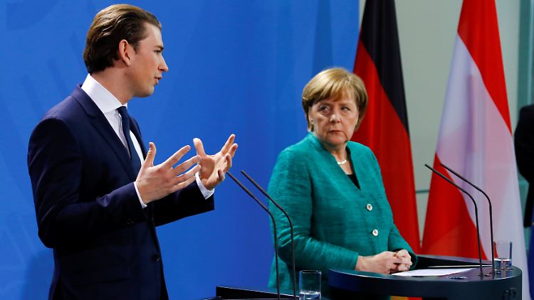 Österreichs Bundeskanzler Sebastian Kurz bei seinem Antrittsbesuch bei Angela Merkel.