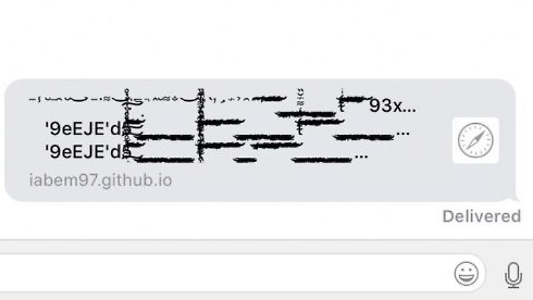 Offenbar wurde für die Nachricht ein Glitch-Text-Generator verwendet.
