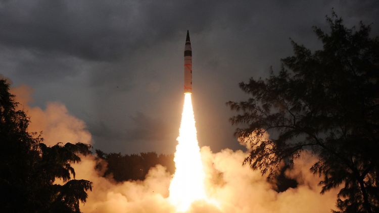 Eine indische Agni-V-Rakete aus dem Jahr 2013.