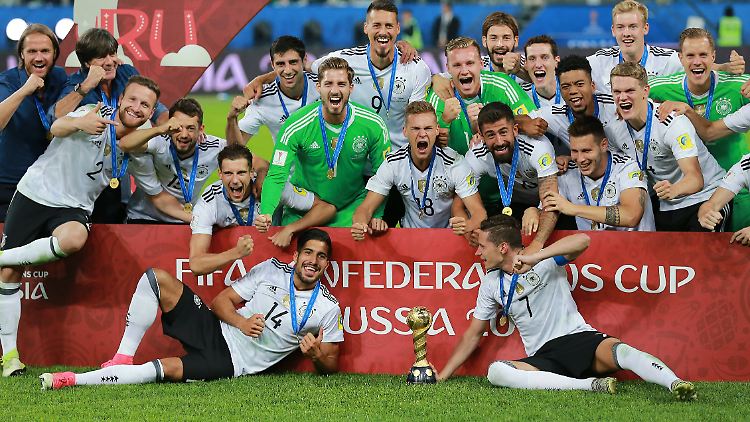 Die deutsche Nationalelf feiert den Gewinn des Confed Cups 2017. Vielleicht war es die letzte Austragung des Turniers.