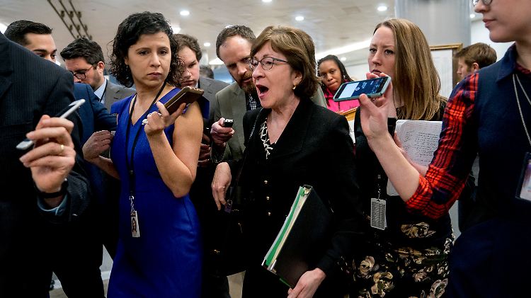 Senatorin Susan Collins versucht gemeinsam mit anderen Republikanern den "shutdown" zu verhindern.